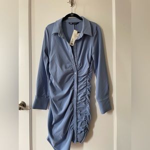DRAPED SHIRTDRESS